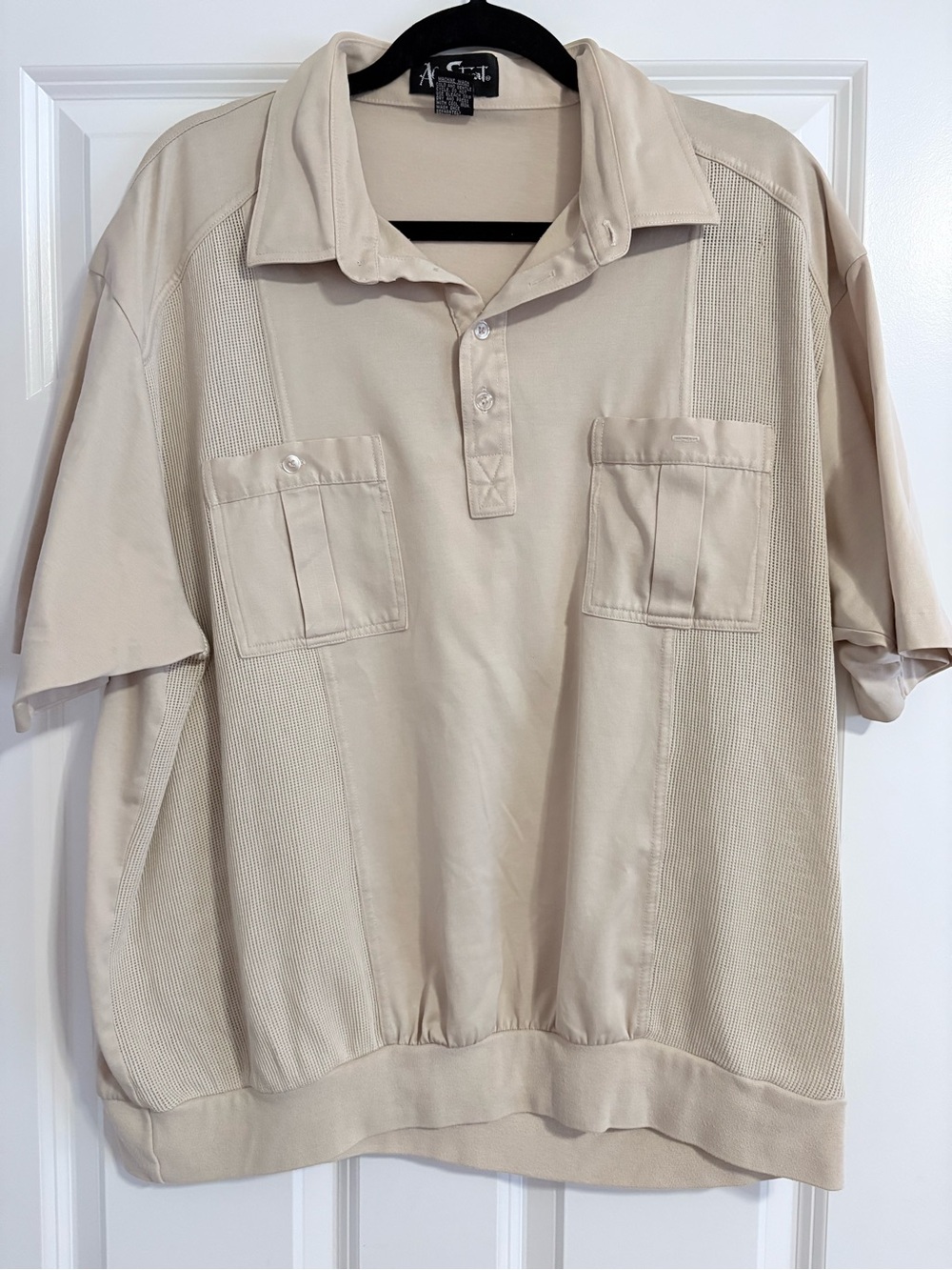 Alan Stuart Men’s Cream Short-Sleeve Polo Shirt